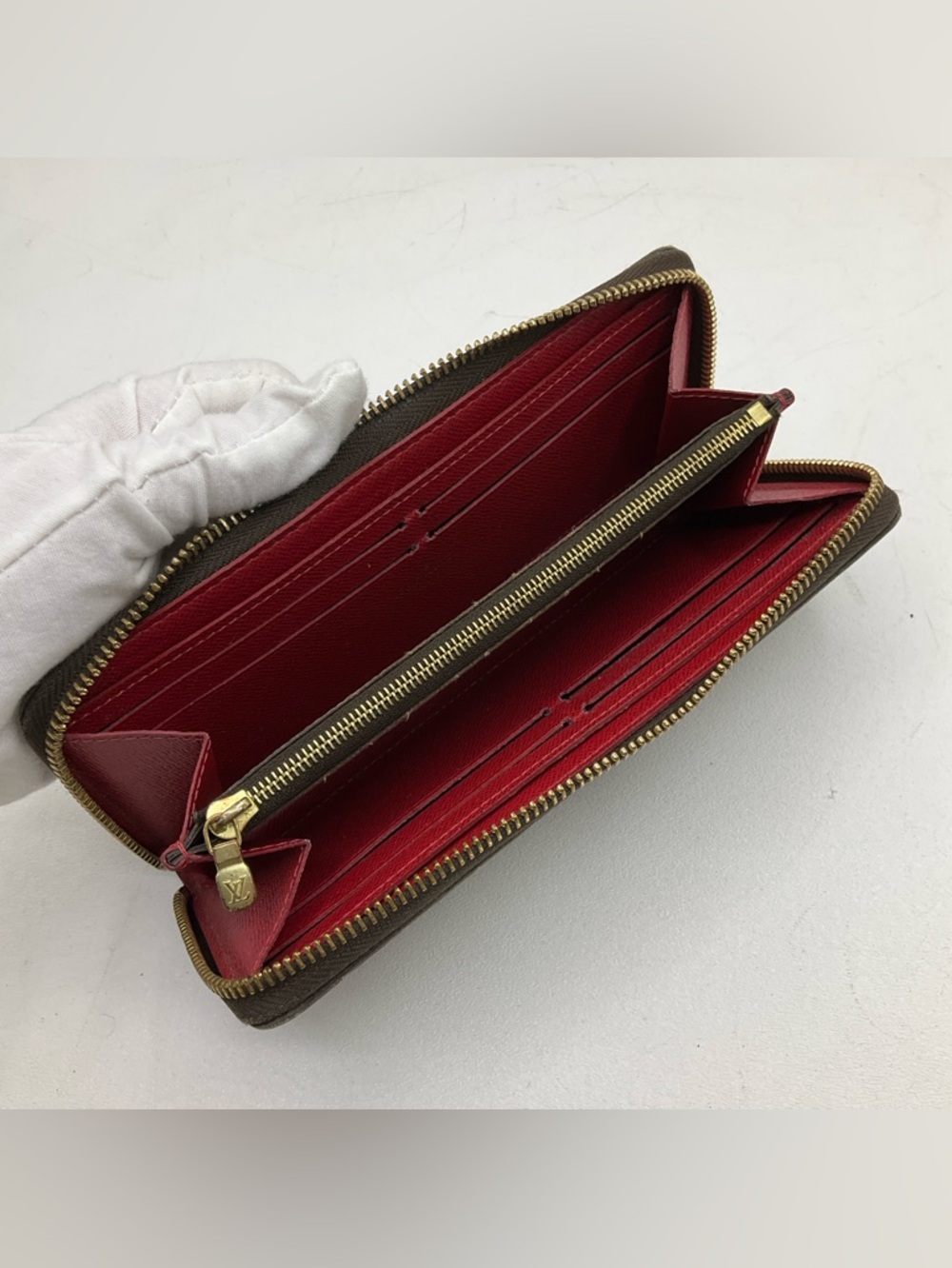 Louis Vuitton Damier Ebene Clemence Brown Zip Around Wallet - Picture 10 of 16